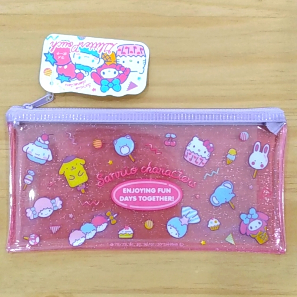 New Sanrio Characters   Glitter zipper Cosmetic Bag Travel Pouch Pencil …
